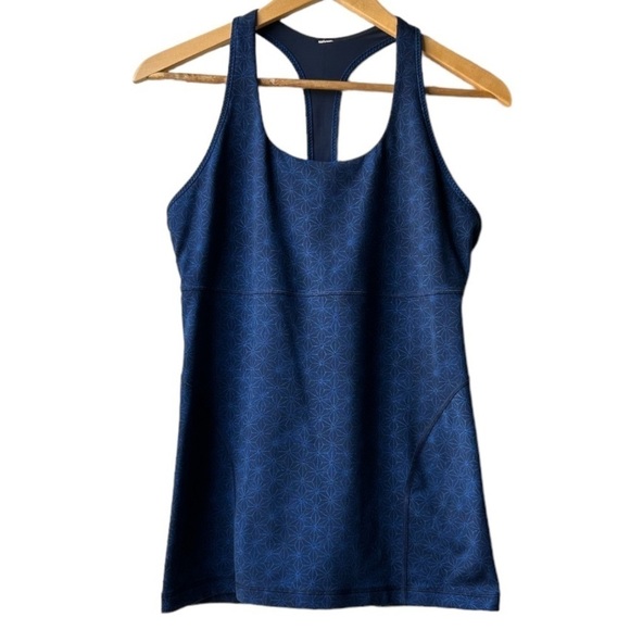 Lululemon Power Up Tank II Sashico Star Inkwell Rugged Blue Black Sz 12 - Picture 5 of 15
